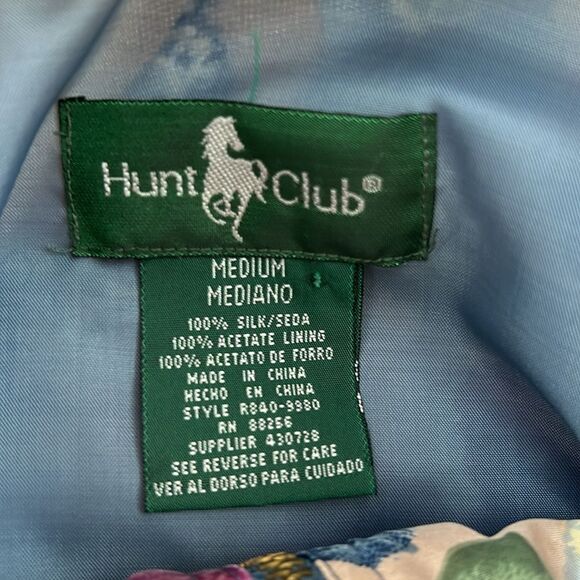 Vintage 90s Hunt Club Silk Floral Windbreaker Zipper Jacket Medium - Picture 11 of 13